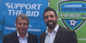 Michael Caggiano (right) led Canberra’s bid five years ago.