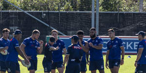 Canterbury players at training on Wednesday.`