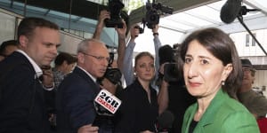Former NSW premier Gladys Berejikilian arrives at ICAC on Friday. 