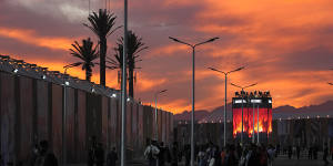 The COP27 UN Climate Summit at sunset in Sharm el-Sheikh,Egypt.