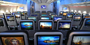 Inside the economy cabin - Turkish Airlines comes with a child-friendly entertainment lineup.