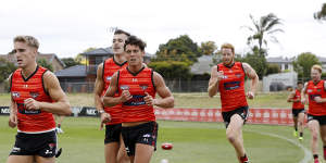 The Bombers were back at training on Monday.