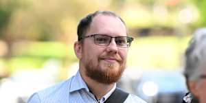 Joshua James Capps outside the Brisbane District Court during his trial in April. He was acquitted of all charges.