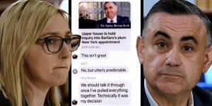 Text messages between Investment NSW boss Amy Brown and the state’s most senior public servant,Michael Coutts-Trotter,were revealed as part of the inquiry.