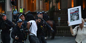 The police action on George Street on Monday night.