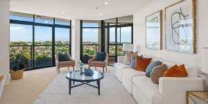 The three-bedroom penthouse has views to the south-west,and harbour views only from the balcony.