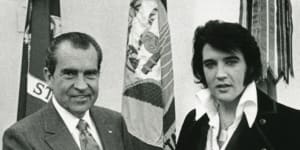 Elvis Presley meeting Richard Nixon in 1970 where he requested to be made a federal agent.