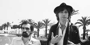 Director Martin Scorsese (left) and Robbie Robertson at the 31st Cannes International Film Festival in 1978. 