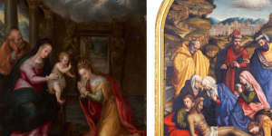 Lavinia Fontana’s Mystic Marriage of St Catherine (left) was acquired by the National Gallery of Victoria this year. Lamentation with Saints,right,by self-taught artist Plautilla Nelli.