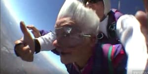 Clare Nowland,95,marked her 80th birthday by jumping out of a plane.