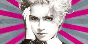 Album cover art featuring Madonna,1983. Image altered.