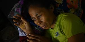 Maia Domingas,38,has advanced cervical cancer and lies in the gynaecology unit ward waiting to see if she is eligible for treatment overseas.