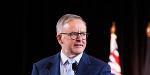 Anthony Albanese concluding the Jobs and Skills summit at Parliament House,Canberra.