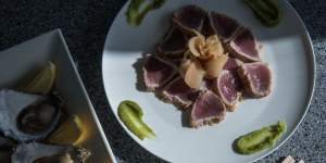 Angasi oysters and yellowfin tuna onboard.