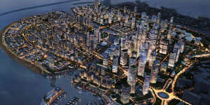 An artist's impression of the Port City Colombo project. 