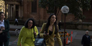 Antoinette Lattouf (right) arrives at the Supreme Court of NSW building on Tuesday.