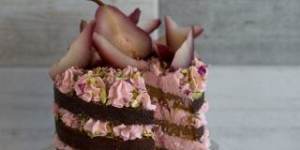 Spiced caramel rose pear cake,made by Katherine Sabbath. 