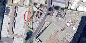 The location of the sinkhole near the M6 site in Rockdale.