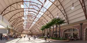 An artist’s impression of the glass panels in the roof over Central Station’s grand concourse.