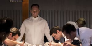 Ralph Fiennes plays Julian Slowik,a chef at a high-end restaurant who is basically a cult leader,in the horror-tinged The Menu. 