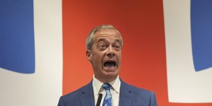 Nigel Farage speaks during a press conference to announce that he will become the new leader of Reform UK and that he will stand as a parliamentary candidate.