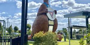 The 1982 Commonwealth Games mascot now stands tall at Traveston Service Centre in Kybong,north of Brisbane.