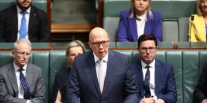 Opposition Leader Peter Dutton delivers his budget reply speech on Thursday night.