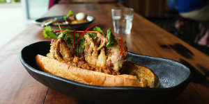 The soft shell crab brioche.