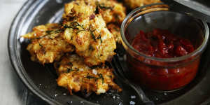 Neil Perry's cauliflower fritters. 