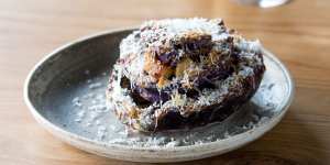 Slow-roast red cabbage,prune,parmesan and red apple at Town Mouse.