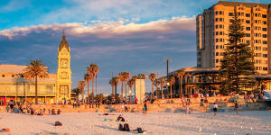 Glenelg Beach on a warm summer evening. 