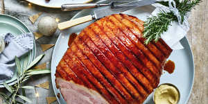 Danielle Alvarez’s mustard and sherry vinegar-glazed ham.