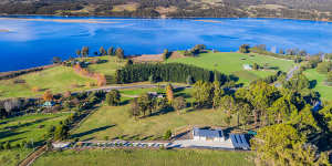 This four-hectare property features stunning views of the Huon River.