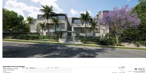 An artist’s impression of proposed residential apartments in Cremorne,which require the demolition of century-old homes.
