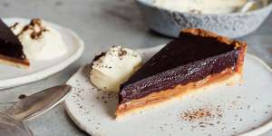 This decadent chocolate tart is sure to be a hit at your next dinner party.