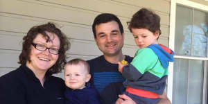 Trish and Tim Smith,and their sons Ben and Russell.