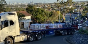 Looking towards Brisbane CBD down Old Northern Road from Everton Hills.