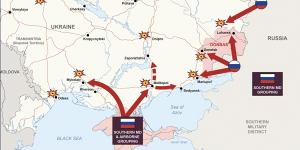 A map released by the UK’s Ministry of Defence shows Russian troop locations in Ukraine.