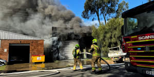 More than 30 firefighters battled the blaze at Haydenshapes surfboard factory.