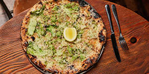 Broccoli pizza at Harley&Rose.