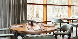 The light-filled dining room.