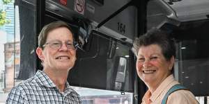 Helen Mangan (pictured with her brother Kevin Buckley) said she found buses easier than contending with weekend traffic.