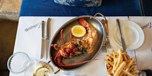 Homard frites (southern rock lobster,sauce choron and frites) from Entrecote.