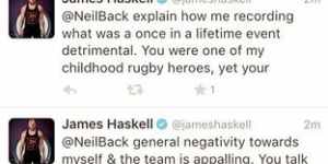 New Wasps skipper James Haskell's jibe towards Neil Back.