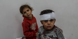 Palestinian children receive treatment at Kuwait Hospital after Israeli airstrikes on Rafah,on February 12.