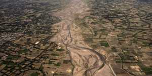 An aerial view of the outskirts of Herat,Afghanistan in June.
