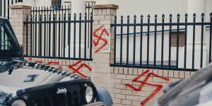 Police are investigating antisemitic graffiti at a Newtown synagogue. 