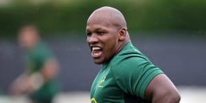 Bongi Mbonambi will take the field as New Zealand and South Africa vie to become the first four-time winners of the Rugby World Cup.