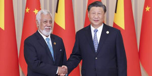 China’s President Xi Jinping meets Timor-Leste’s Prime Minister Xanana Gusmao in Hangzhou in September.