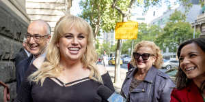 Rebel Wilson outside the Victorian Court of Appeal last year.